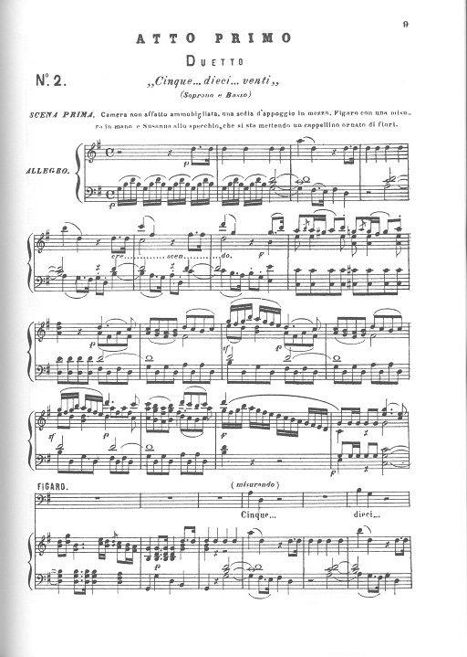 Le nozze di Figaro - Figarova svatba pro zpěv a klavír